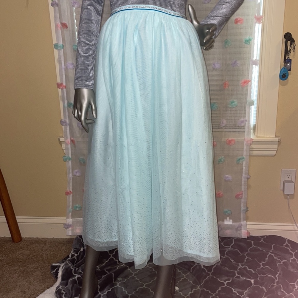 Turquoise blue tulle skirt
